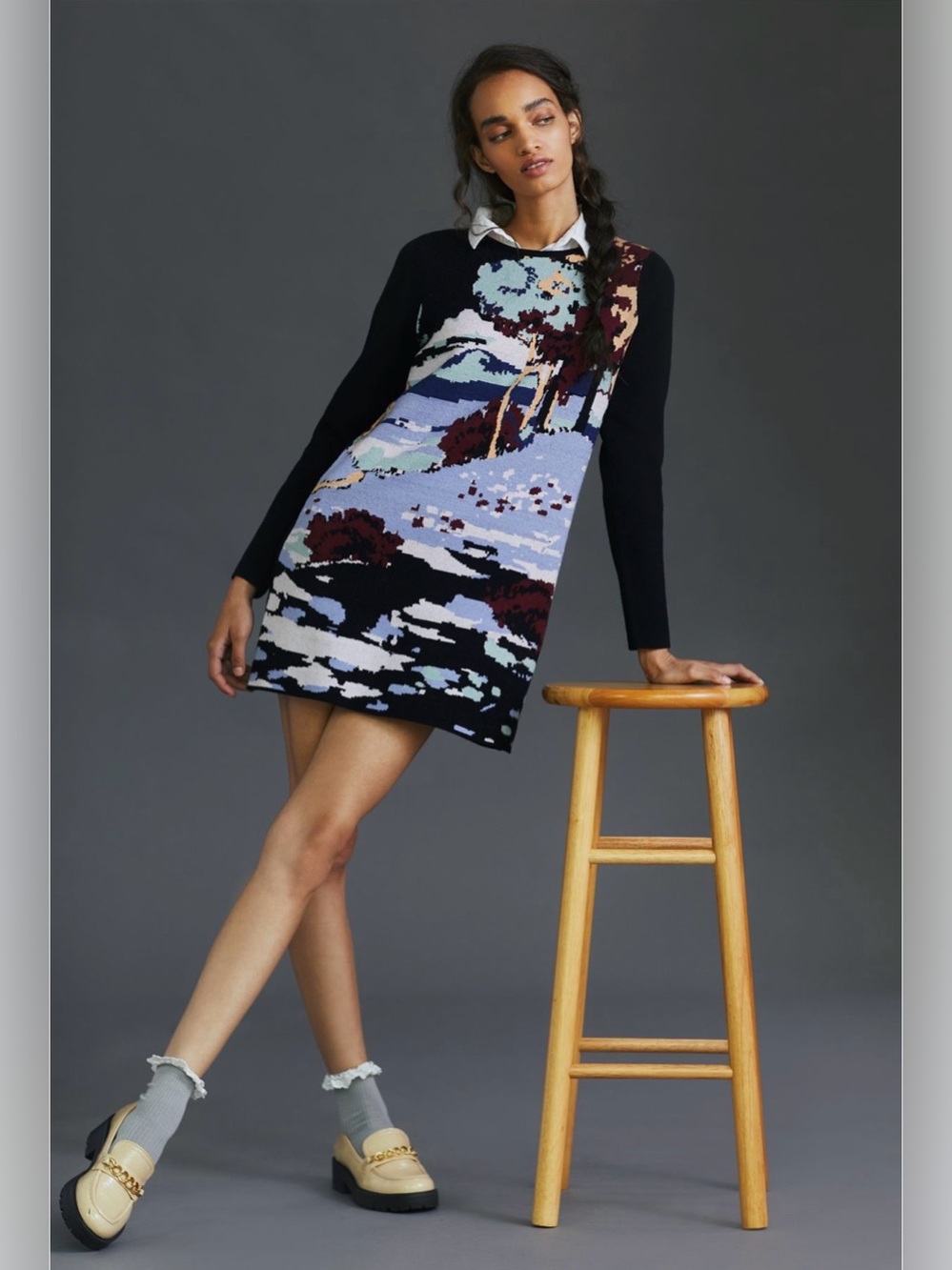 Maeve Scenic Mini Sweater Dress - Anthropology, Size M